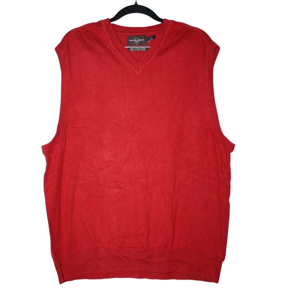 Black & Brown 1826 XL Red Men's Sweater Vest 100% Supima Cotton